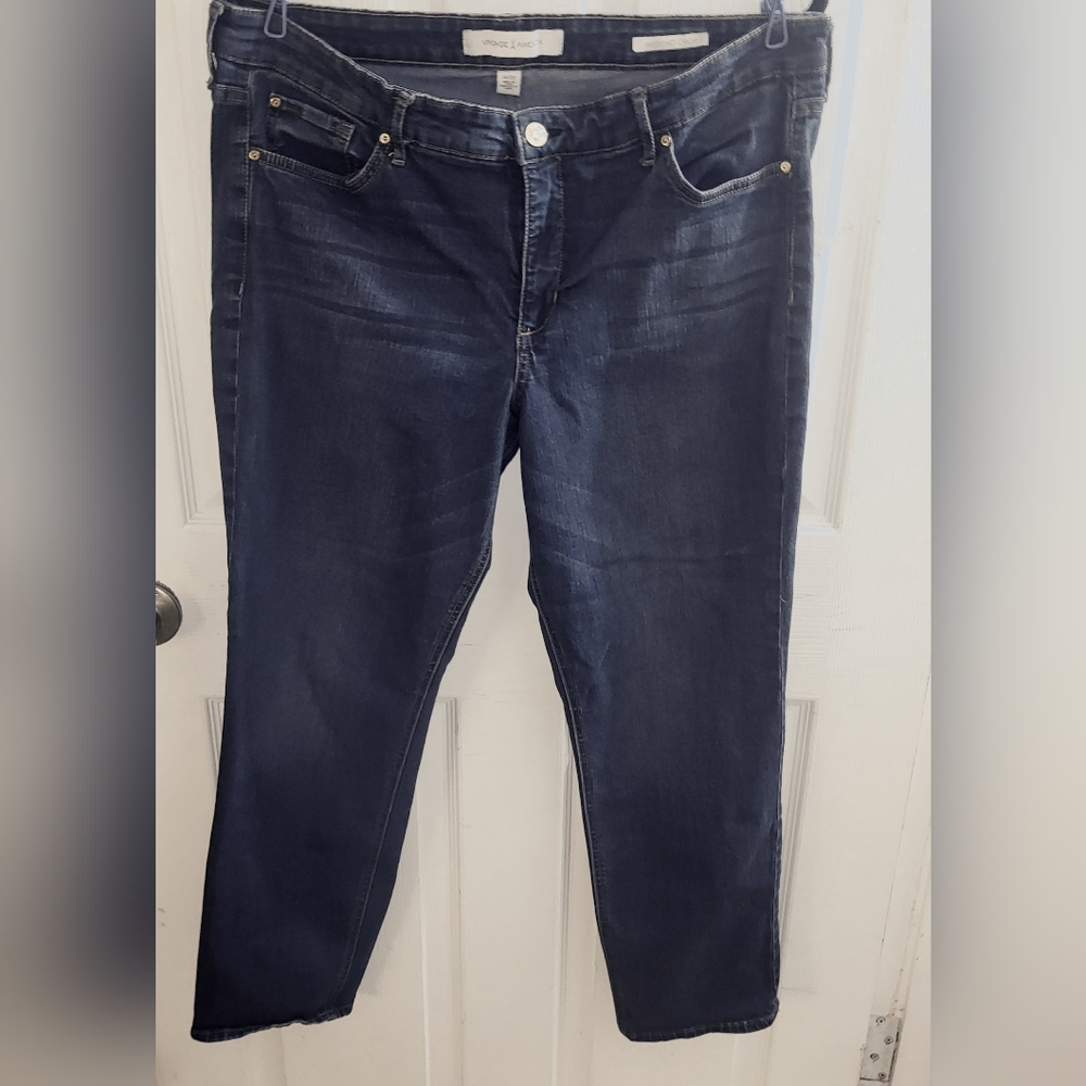 Vintage America Dark Blue Ankle Jeans